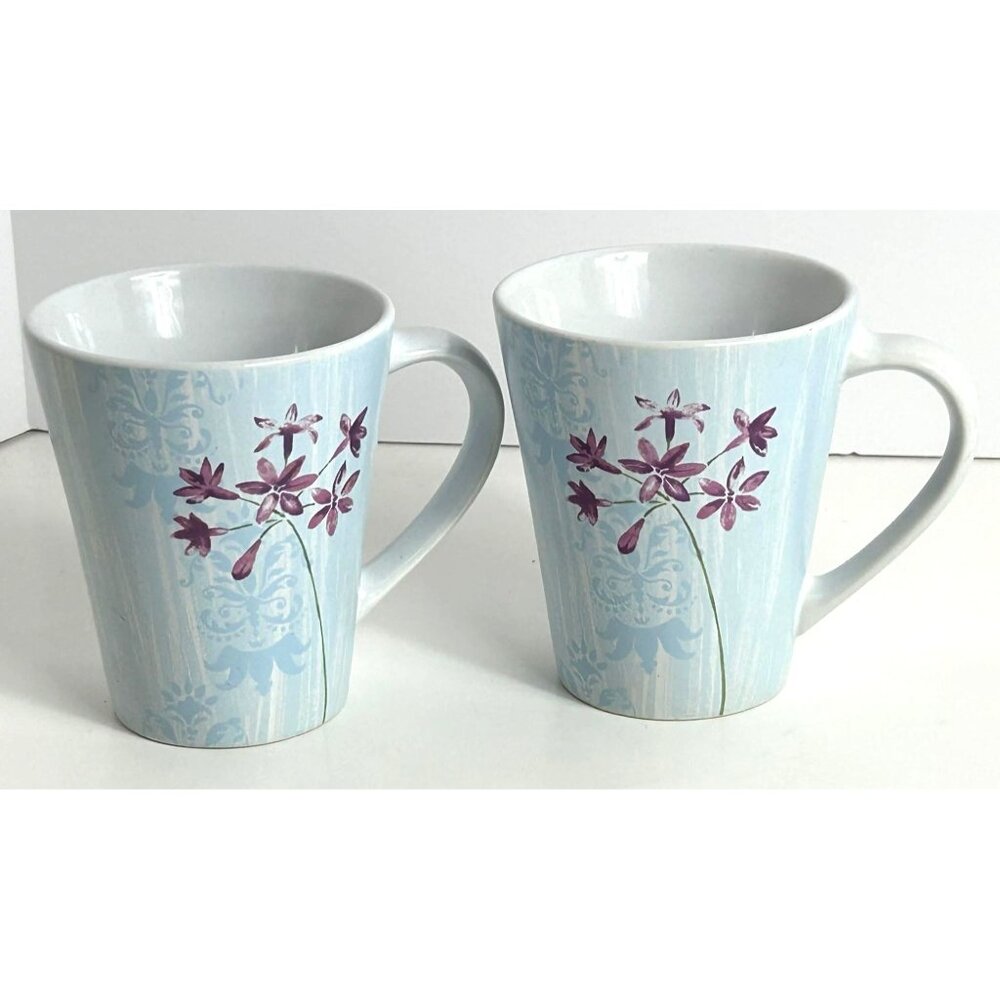 2 Corelle Coordinates Summer Meadow Coffee Mugs Set Of 2 Lavender Floral Design
